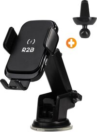 R2B Telefoonhouder Auto Zuignap met Draadloze Oplader - Model Alkmaar - Geschikt voor Diverse Smartphones