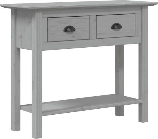 vidaXL Wandtafel BODO 91x35x74 cm massief grenenhout grijs