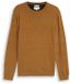 Tom Tailor - Basic gebreide trui van katoen - Maat S - dark camel melange
