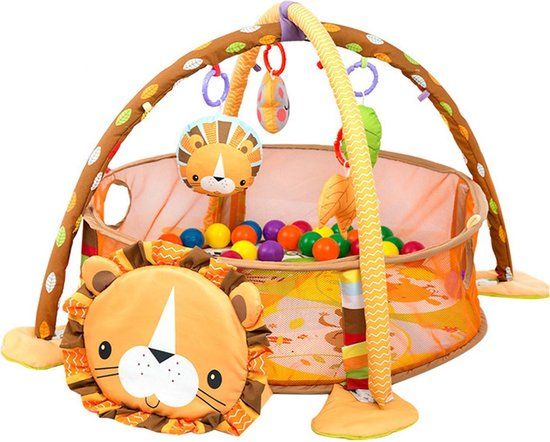 Toddly Babygym Leeuw - Baby Speelmat met Ballenbak - Oranje