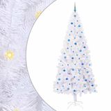 vidaXL Sapin de Noël artificiel avec 300 LED, Blanc, 240 cm, PVC et Acier