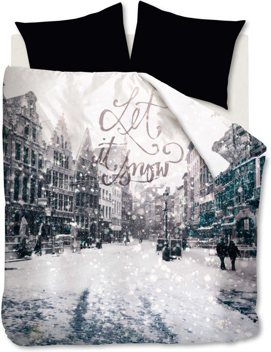 Beddinghouse Let it snow Dekbedovertrek 140 x 200/220 cm - Zwart