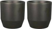 Bela Arte Plantenpot/bloempot Joly - 2x - keramiek - antraciet - 27.5 x 25
