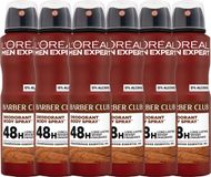 L'Oréal Paris Men Expert Barberclub Deodorant Spray - 48H Anti-Odor Protection - Woody Scent - Alcohol-Free - 150ml x6