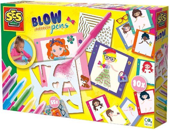 SES - Blow Airbrush Pens - Fashion Designer - Knutselset voor Meisjes - 5+ jaar