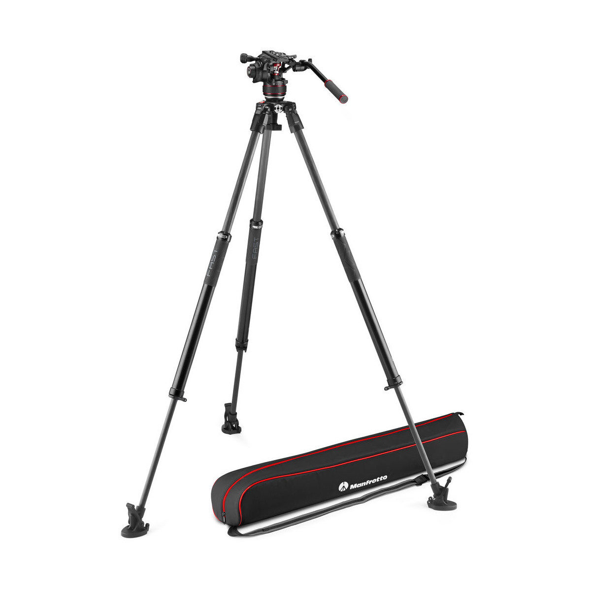 Manfrotto Nitrotech 608 Fluid Head + 635 FAST Single Leg Carbon Fiber Tripod