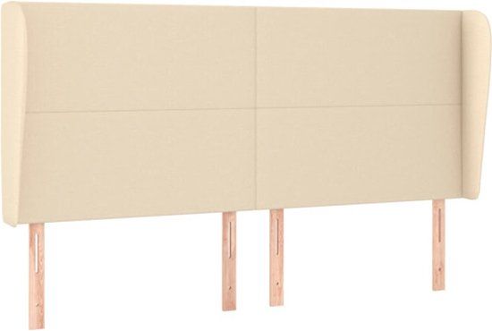 vidaXL Hoofdbord - Stof - Crèmekleurig - 183x23x118/128 cm