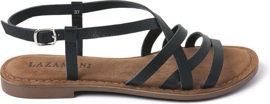 Lazamani Lucy Leren Dames Sandalen Black - Maat 36