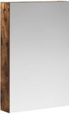 vidaXL Badkamerspiegelkast Rook Eiken 40 x 10,5 x 60,5 cm Bewerkt hout