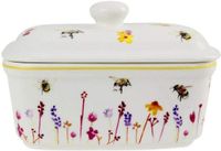 Geharo Botervloot "Busy Bees" Wit Porselein Rechthoekig