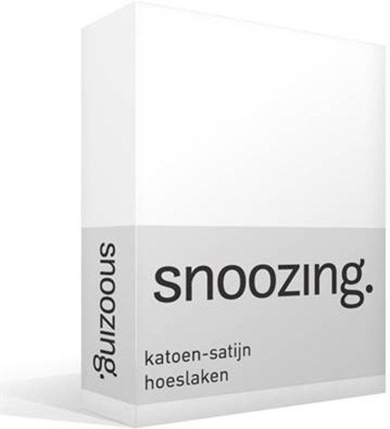 Snoozing Katoen-satijn Hoeslaken - 80x200 cm - Wit