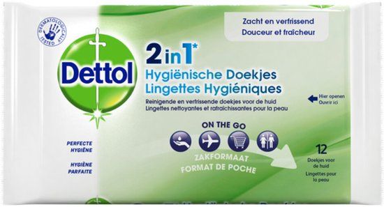 Dettol Hygienische Doekjes 2 in 1 - 12 stuks