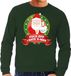 Bellatio Decorations Foute kersttrui / sweater - groen - Kerstman met middelvinger Fuck Off I Hate X-mas heren L