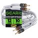 GearIT 12AWG gevlochten luidsprekerdraad (3 meter, wit) met dubbele vergulde banaanstekker-tips