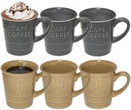 Secret de gourmet Koffiemokken - 6x stuks - 200 ml - kleuren gemixt