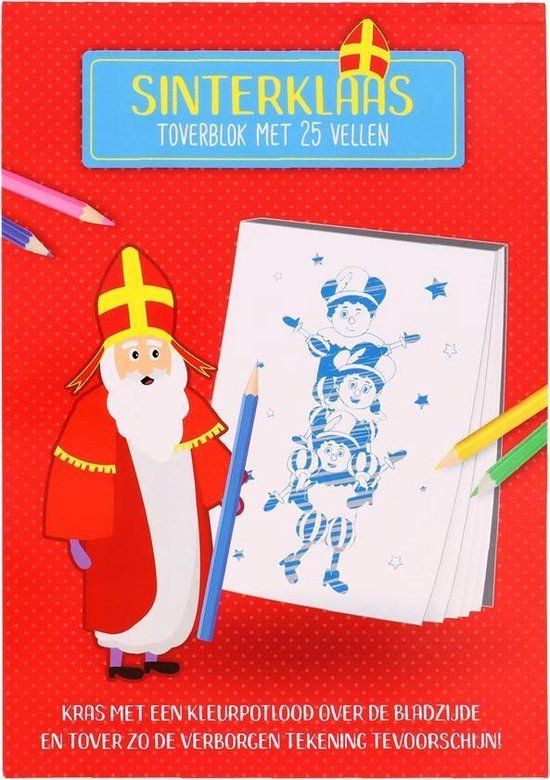 Sinterklaas Kleurboek Set - Magic Boek, Doeboek, Puzzelboek & Kleurpotloden - Kinderen