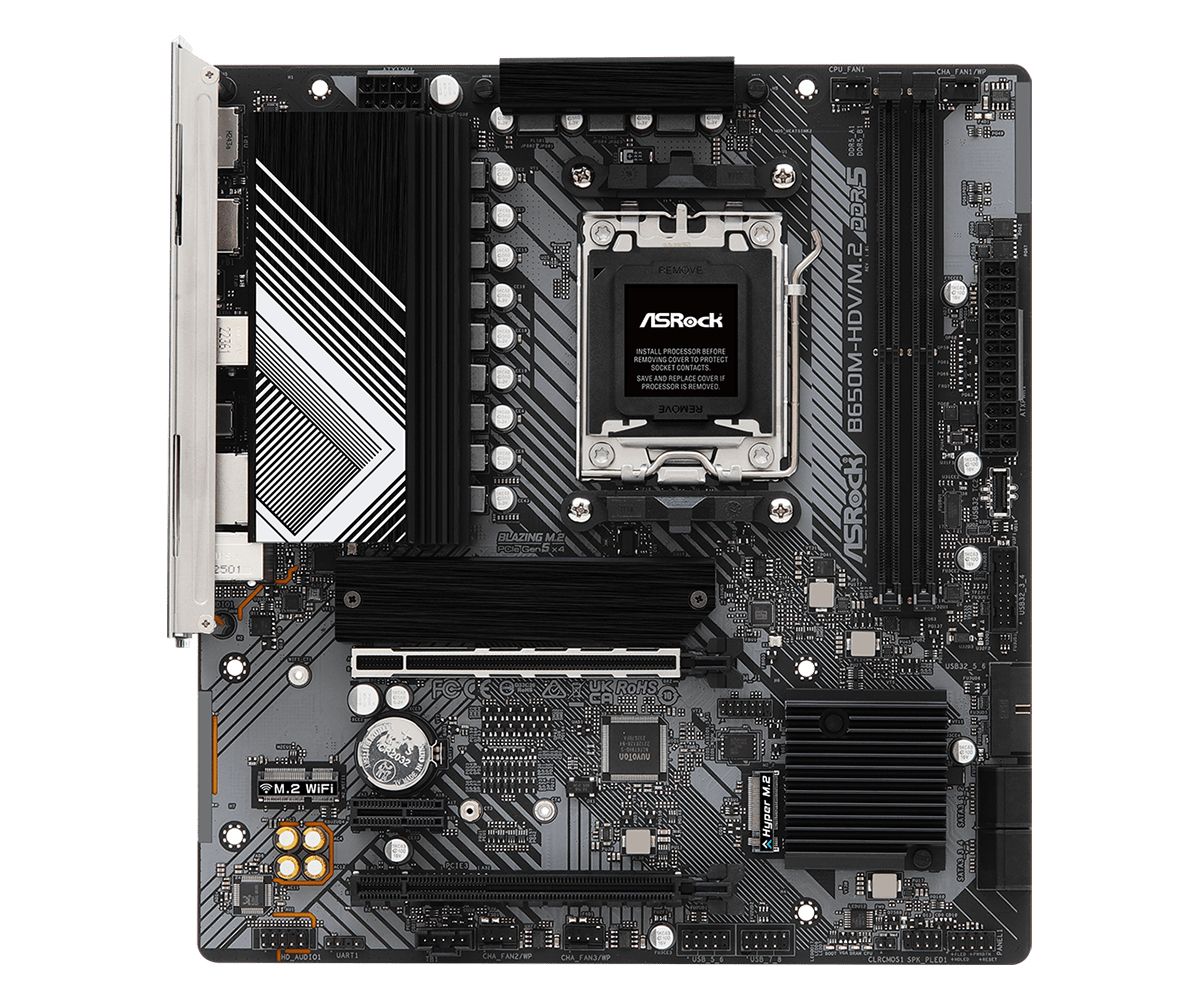 ASRock B650M-HDV/M.2 - Micro ATX Motherboard - AMD B650 - Socket AM5 - DDR5 - USB 3.2 - HDMI - DisplayPort