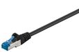 Goobay CAT 6a Ethernetkabel, Dubbel Afgeschermd, S-FTP, Halogeenvrij, Koper, RJ-45, Vergulde Contacten, 3m, Zwart