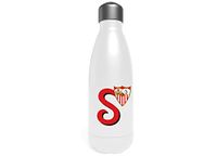 Sevilla Roestvrijstalen waterfles, bidon, waterfles, luchtdichte sluiting, letter S, 550 ml, kleur wit, officieel product (CyP Brands)