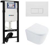 Geberit QeramiQ Dely Toiletset - Diepspoel - Rimless - Inbouwreservoir - Softclose Zitting - Mat Wit