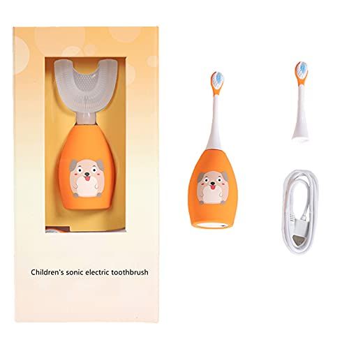 BoiMoe Kinderen Elektrische Tandenborstel Cartoon Waterdichte Smart 360-Graden Food Grade Ultrasone Elektrische Kindertandenborstel U-vormige Smart Elektrische Tandenborstel Hoofd Opladen