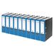 VON Leitz 10530035 Ordner A4, verpakking van 10 stuks, 100% gerecycled papier, 80 mm rugbreedte, voor 600 vel, blauwe engel & FSC-gecertificeerd, voor school, studie en thuis, blauw
