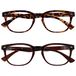 UV Reader Bruine Schildpad & Bruin Leesbril 2 Stuks Ontwerper Stijl Mannen Vrouwen Scharnieren Met Veer UVR2PK014_015 +3,00