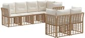 vidaXL - Extérieur - canapé - ensemble - 7 - pièces - Naturel - Polyester