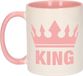 Bellatio Decorations Cadeau King Mok/Beker Roze/Wit 300 ml Keramiek
