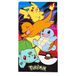 Northwest Pokémon strandlaken, Pikachu, Charmander, Squirtle, Bulbasaur, zacht en absorberend, 76 x 152 cm, Sunset Pokémon