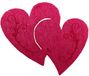 Petra's Knutsel-News 30 x dubbel hart met tribal van vilt kleur: roze, fliz, 18 x 12 x 3 cm