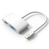 PremiumCord Adapter Mini DisplayPort op HDMI + VGA, Video 4K @ 30Hz UHD 2160p (via HDMI), FULL HD 1080p 60Hz, Lengte: 20cm, wit