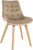 CLP Brook Eetkamerstoel - Hout frame - Fluweel - Velvet - bruin