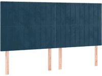 vidaXL Hoofdbord donkerblauw fluweel 160x5x118/128 cm