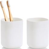 Zeller Tandenborstelhouder - 2x - Kunststof - Wit