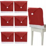 Chapeau de Père Noël Housse de chaise Noël (lot de 6) Rouge