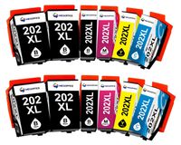 Epson 202XL cartouches d'encre, 12 pièces, adapté pour XP6000/XP6005/XP6100/XP6105