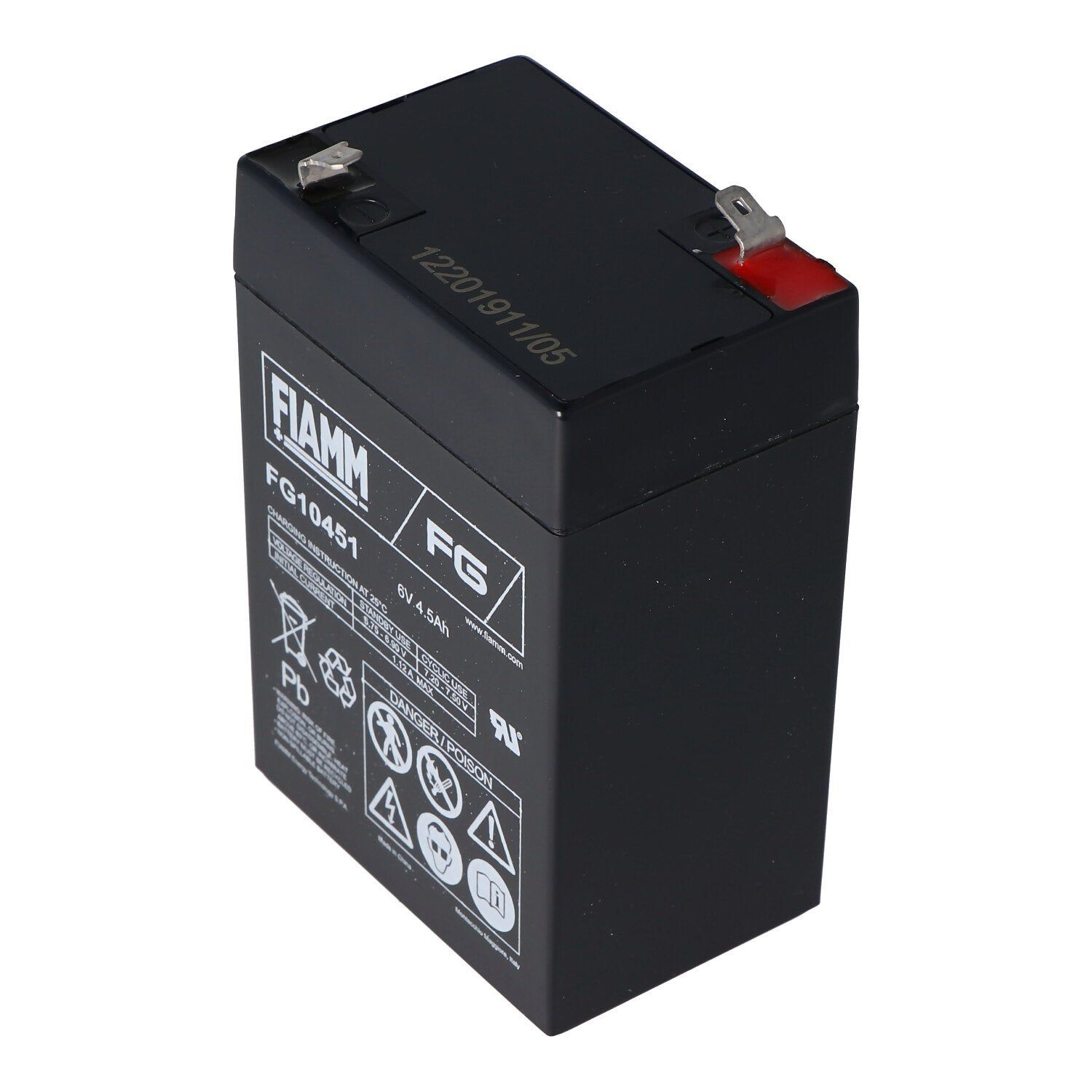 Fiamm 6 volt batterij voor Peg Perego-voertuigen 6 volt 4500 mAh zonder kabel