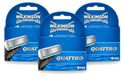 Wilkinson 3 x Lames de recharge Quattro - Avec tondeuse de précision - 4 lames de rasoir - Lot économique
