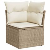 vidaXL 12-delige Loungeset met Kussens, Polyrattan, Beige