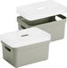 Sunware Opbergboxen met transparante deksel - 2x stuks - kastmanden - lichtgroen - 13 liter - kunststof - 35 x 25 x 18 cm - Opbergers