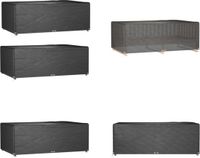 vidaXL Tuinmeubelhoes 2 stuks 12 oogjes rechthoekig 213x132x75 cm Zwart