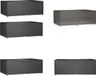 vidaXL Tuinmeubelhoes 2 stuks 12 oogjes rechthoekig 213x132x75 cm Zwart