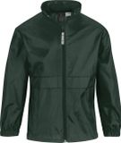 B&C Regenjas - kinderen - donkergroen - sirocco windjas - nylon 98/104 Groen