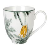 GENEVIEVE LETHU 537677 mok 35 cl van porselein – collectie BALADE IN LA JUNGLE – Ø 9 cm H 10 cm – kleur: groen