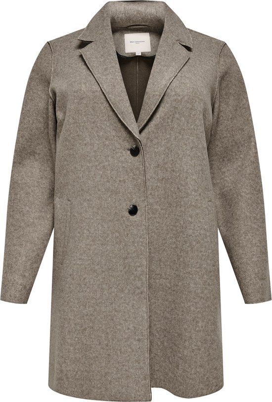 ONLY CARMAKOMA CARNEW CARRIE BONDED COAT OTW NOOS Dames Jas - Maat L - Caribou;Melange