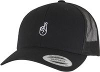 Mister Tee Crossed Fingers Handsign Retro Truckercap Zwart