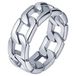 Mendes Lookinggoodtoday Edelstaal heren ring Cuban Link zilverkleurig-17mm
