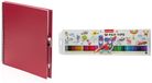 Merkloos Rood schetsboek/tekenboek met 50 viltstiften - Tekenen/kleuren