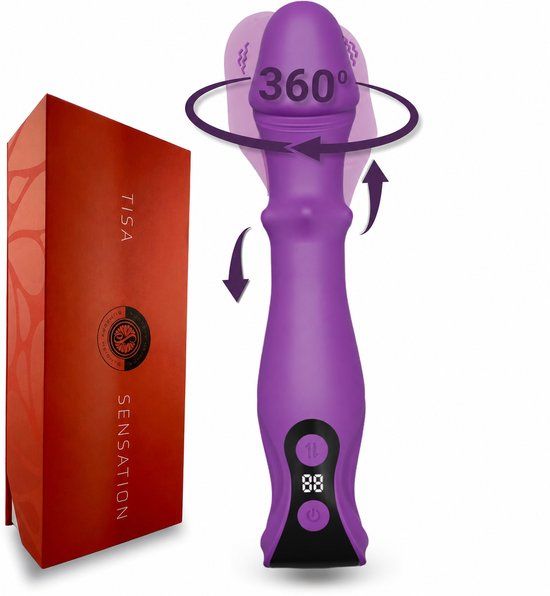 SlipperyHeights® Tisa - Triple 360° Stotende Vibrator - Donkerpaars